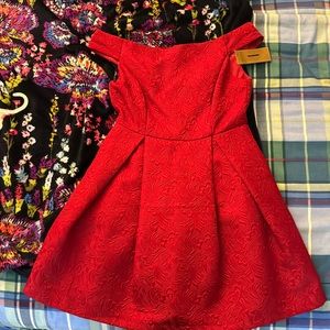 Red off the shoulder dress (NEW)